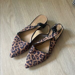 Leopard Print Slingback Flats
